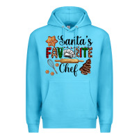 Ocean Blue santa's favorite chef Premium Hoodie - AdoDesignShop