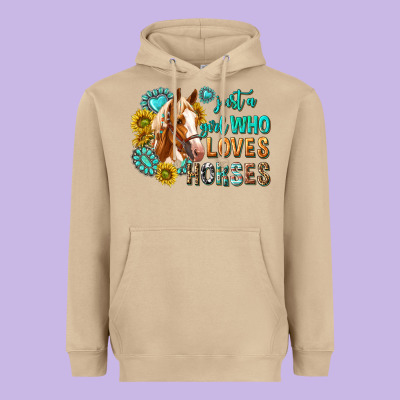 Western Just A Girl Who Loves Horses Heavyweight Hoodie Designed By Texasbilliewilder