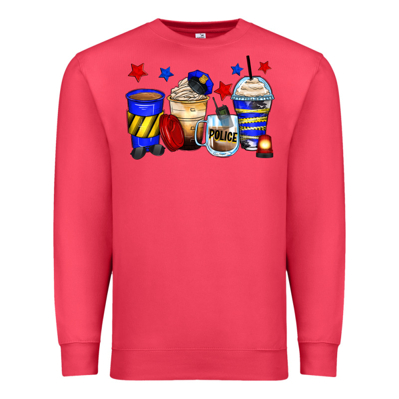 Police Coffee Cups Premium Sweatshirt by Zillion Design Studio | Teevron