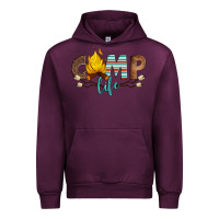 Mauve Wine camp life Urban Hoodie - Artiststas