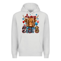 Dove Grey oh my stars 4th of july shaggy cow Premium Hoodie - Jasminsmagicworld