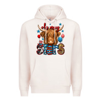 Pale Pink oh my stars 4th of july shaggy cow Premium Hoodie - Jasminsmagicworld