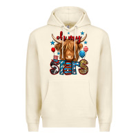 Sandshell oh my stars 4th of july shaggy cow Premium Hoodie - Jasminsmagicworld