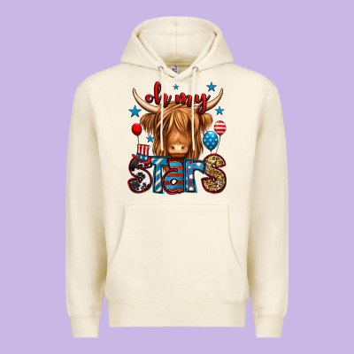 Oh My Stars 4th Of July Shaggy Cow Premium Hoodie Designed By Jasminsmagicworld