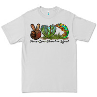 Dove Grey Peace Love Chameleon Lizard Premium Tee - LillyAllenDesigns