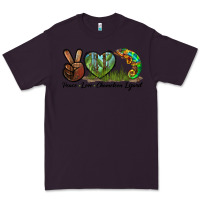 Plum Peace Love Chameleon Lizard Premium Tee - LillyAllenDesigns