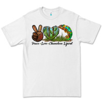 White Peace Love Chameleon Lizard Premium Tee - LillyAllenDesigns