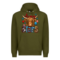 Army Green oh my stars 4th of july shaggy cow Premium Hoodie - Jasminsmagicworld