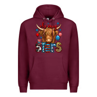 Burgundy oh my stars 4th of july shaggy cow Premium Hoodie - Jasminsmagicworld