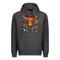 Charcoal Heather oh my stars 4th of july shaggy cow Premium Hoodie - Jasminsmagicworld