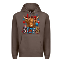 Coffee oh my stars 4th of july shaggy cow Premium Hoodie - Jasminsmagicworld