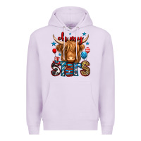 Lilac oh my stars 4th of july shaggy cow Premium Hoodie - Jasminsmagicworld