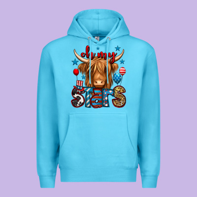 Oh My Stars 4th Of July Shaggy Cow Premium Hoodie Designed By Jasminsmagicworld