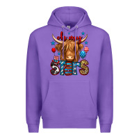 Purple oh my stars 4th of july shaggy cow Premium Hoodie - Jasminsmagicworld