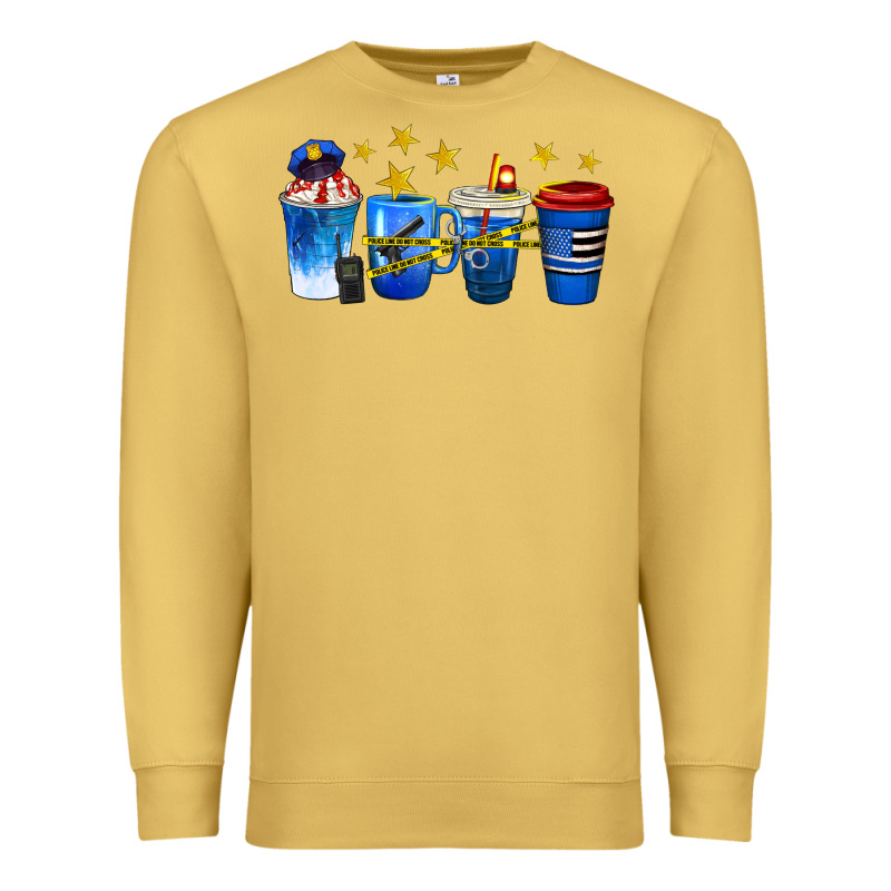 Police Coffee Cups Premium Sweatshirt by texasbilliewilder | Teevron