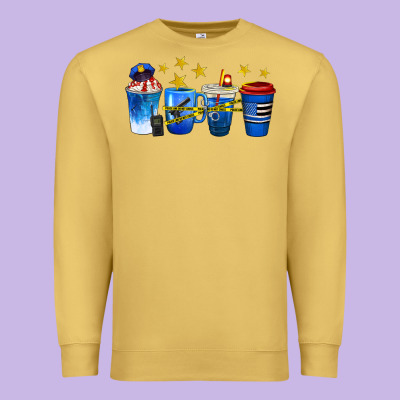 Police Coffee Cups Premium Sweatshirt Designed By Texasbilliewilder
