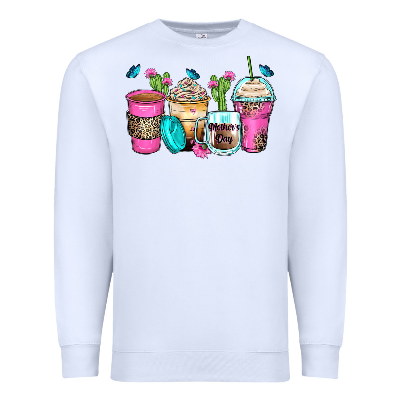 Mother's Day Coffee Cups Premium Sweatshirt by Zillion Design Studio | Teevron