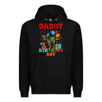 Black daddy of the birthday boy t rex Premium Hoodie - Artiststas