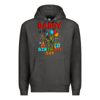 Charcoal Heather daddy of the birthday boy t rex Premium Hoodie - Artiststas