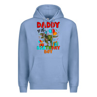 Colony Blue daddy of the birthday boy t rex Premium Hoodie - Artiststas