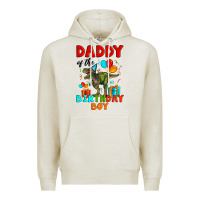 Oatmeal Heather daddy of the birthday boy t rex Premium Hoodie - Artiststas