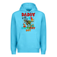 Ocean Blue daddy of the birthday boy t rex Premium Hoodie - Artiststas