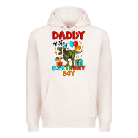 Pale Pink daddy of the birthday boy t rex Premium Hoodie - Artiststas