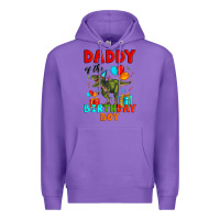 Purple daddy of the birthday boy t rex Premium Hoodie - Artiststas
