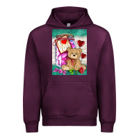 Mauve Wine candy jar with bear  air Urban Hoodie - AdoDesignShop