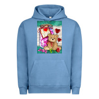 Pigment Pebble Blue candy jar with bear  air Urban Hoodie - AdoDesignShop