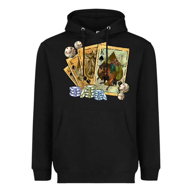 Western Rodeo Playing Cards Tbw Heavyweight Hoodie by texasbilliewilder | Teevron