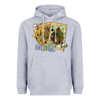 Heather Grey western rodeo playing cards tbw Heavyweight Hoodie - texasbilliewilder