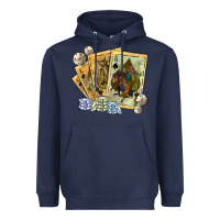 Navy western rodeo playing cards tbw Heavyweight Hoodie - texasbilliewilder
