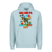 Blue Mist grandpa of the birthday boy t rex Premium Hoodie - Artiststas