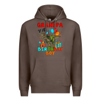 Coffee grandpa of the birthday boy t rex Premium Hoodie - Artiststas