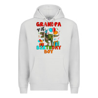 Dove Grey grandpa of the birthday boy t rex Premium Hoodie - Artiststas