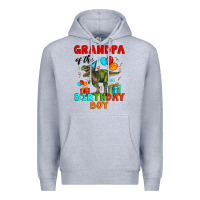 Heather Grey grandpa of the birthday boy t rex Premium Hoodie - Artiststas