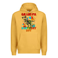 Mustard grandpa of the birthday boy t rex Premium Hoodie - Artiststas