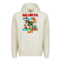 Oatmeal Heather grandpa of the birthday boy t rex Premium Hoodie - Artiststas