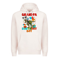 Pale Pink grandpa of the birthday boy t rex Premium Hoodie - Artiststas