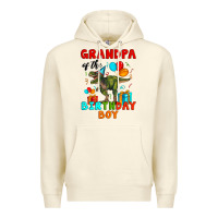 Sandshell grandpa of the birthday boy t rex Premium Hoodie - Artiststas