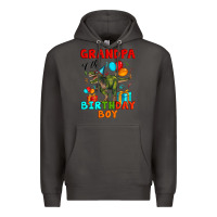 Smoke grandpa of the birthday boy t rex Premium Hoodie - Artiststas
