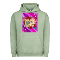 Pigment Oil Green playing cards with pearls and glitter air Urban Hoodie - AdoDesignShop