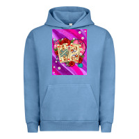 Pigment Pebble Blue playing cards with pearls and glitter air Urban Hoodie - AdoDesignShop