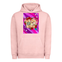 Pigment Salmon playing cards with pearls and glitter air Urban Hoodie - AdoDesignShop