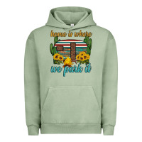Pigment Oil Green home is where we park it Urban Hoodie - Artiststas