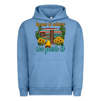 Pigment Pebble Blue home is where we park it Urban Hoodie - Artiststas