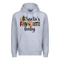 Heather Grey santa's favorite baby Premium Hoodie - AdoDesignShop