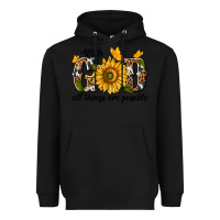 Black with god all things are possible Heavyweight Hoodie - texasbilliewilder