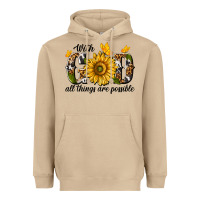 Mushroom with god all things are possible Heavyweight Hoodie - texasbilliewilder